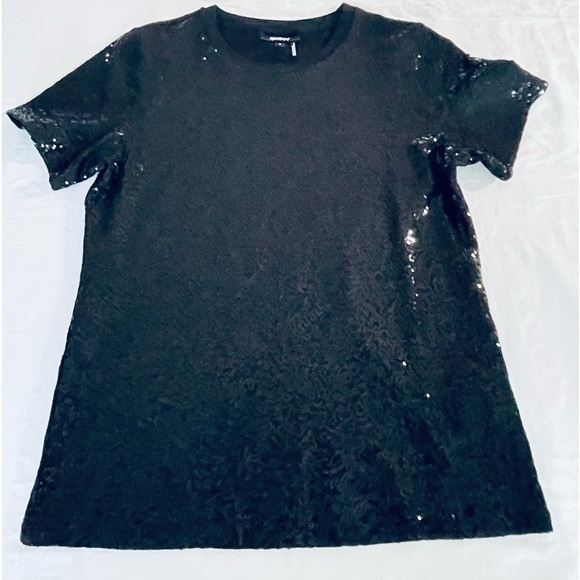 DKNY | All Over Sequin T-Shirt | Black | Medium - Picture 7 of 7